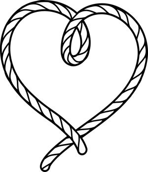 Retro Cowboy Valentine Lasso Rope in heart Coloring Image png