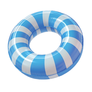 An inflatable blue and white striped ring png