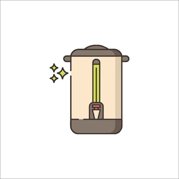 A coffee maker with a yellow light coming out of it vector