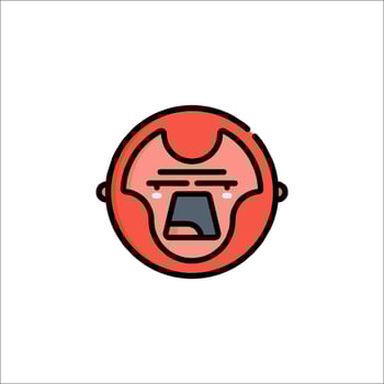 A cartoon face with a red nose and a red mouth vector