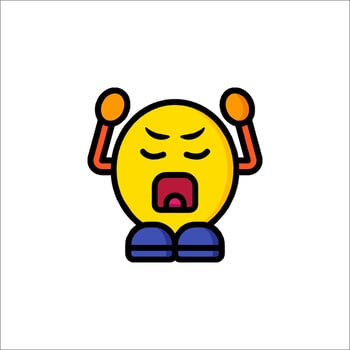 A cartoon emoticion with a face and hands vector