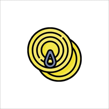 A yellow and blue circle with a drop in it vector