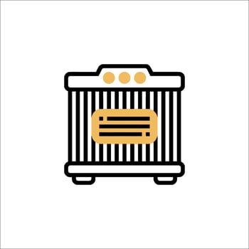 A black and white icon of a radio vector
