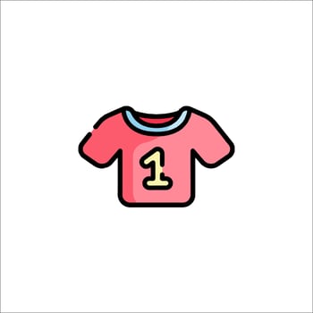 A pink t - shirt with the number one on it vector