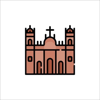 A church icon in a line style vector