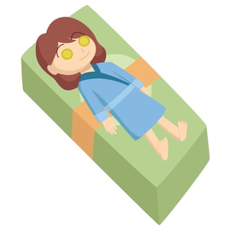 Woman doing spa in money bed Financial Freedom Illustration vector