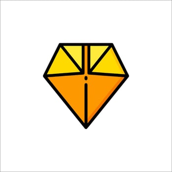 A diamond shaped logo with a yellow outline vector