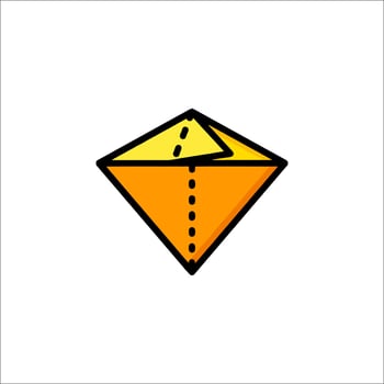 A diamond icon with a line through it vector