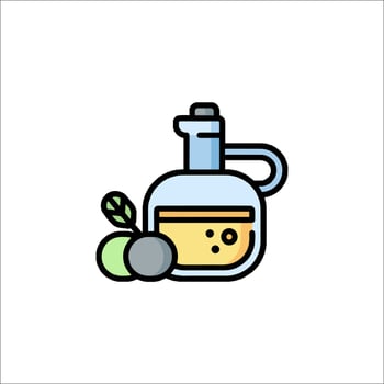 Olive oil bottle icon illustration vector