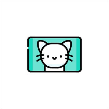A cat is sitting in a square frame vector