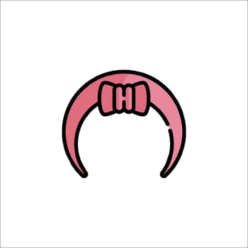 A pink bow on a headband icon vector