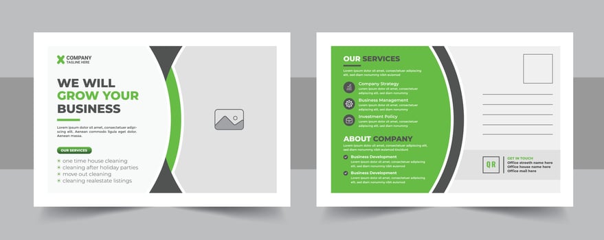 Modern and unique business EDDM postcard design template vector