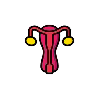 The uterus icon is shown in a flat style vector