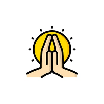 A hand with a sun in the middle of it vector