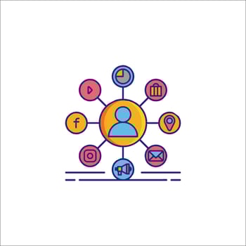 Social media icon set illustration vector