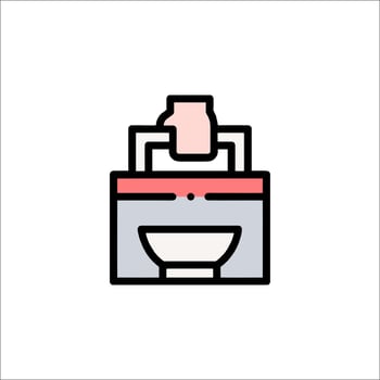 A person holding a bowl of food in a kitchen vector