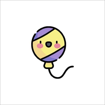 A cute balloon with a face on it vector
