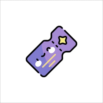 A ticket icon with a star on it vector