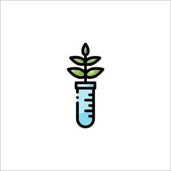 A plant in a test tube icon vector