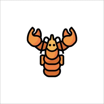 A cartoon lobster icon on a white background vector