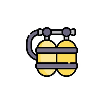 A yellow and black gas tank icon vector