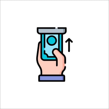 Hand holding money icon illustration vector