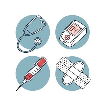 Medical equipment icons set illustration vector
