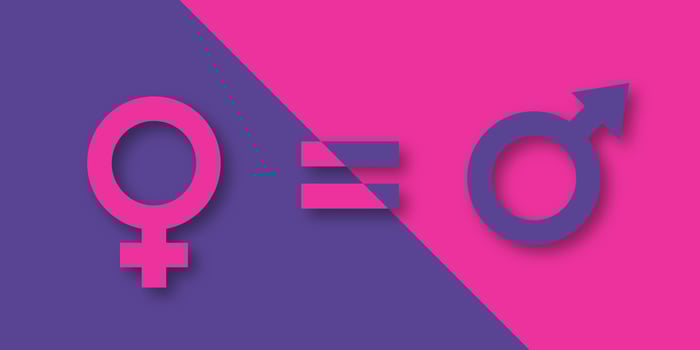 Male and female gender signs on a plain background. Representation of equality and social relationships in modern society. vector
