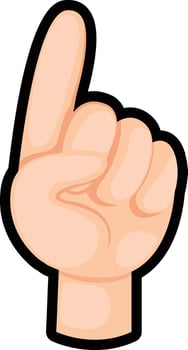 counting hand.finger number one illustration vector
