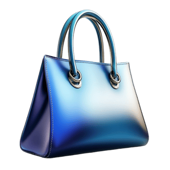 Blue handbag with a handle on a transparent background png