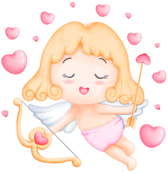 Cute Watercolor Valentine Cupid in a pink trousers holding arrow. Hand Drawn Romantic Illustration for Cards and Gifts png