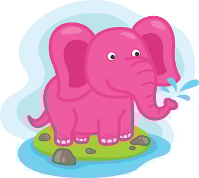 cute cartoon elephant character on white background illustration vector