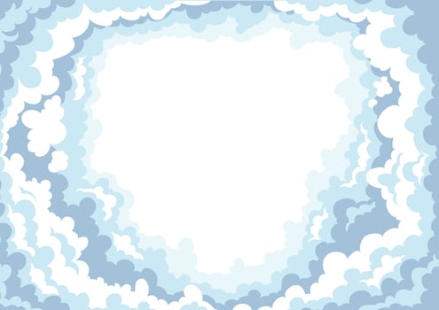 sky with clouds on white background illustration vector
