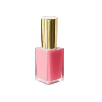 Soft Glossy Pink Nail Polish Glass Bottle Mockup Beauty Cosmetic 3d Illustration png