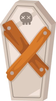 illustration halloween coffin icon vector