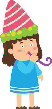 little girl party illustration vector