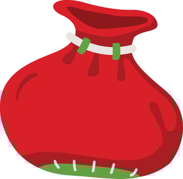 Illustration santa red bag vector