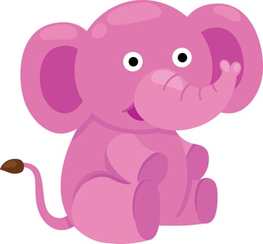 illustration of elephant white on background vector