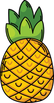 illustration of pineapple outline white on background vector