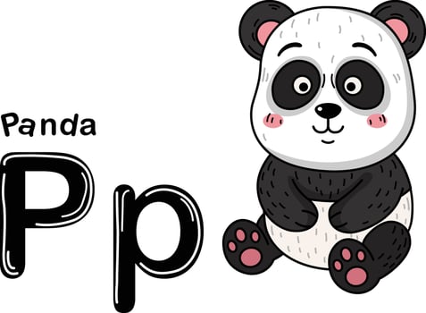Illustration Isolated Animal Alphabet Letter P-Panda vector