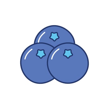 High-Resolution Isolated Blueberry Icon Transparent Editable File in Fruit Children Kids Cute ClipArt Category vector