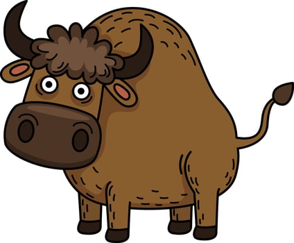 illustration of colorful ox outline white on background vector