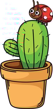 illustration of cactus outline isolated on white background vector