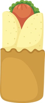 illustration of kebab wrap on a white background vector
