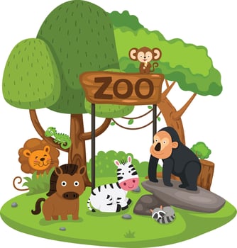 illustration of isolated animal zoo vector