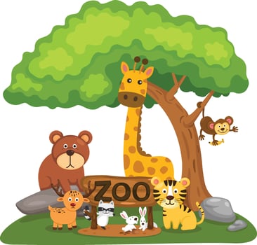 illustration of isolated animal zoo vector