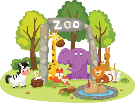 illustration of isolated animal zoo vector