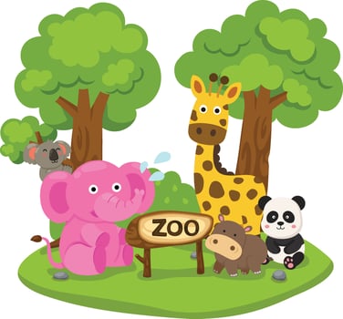 illustration of isolated animal zoo vector