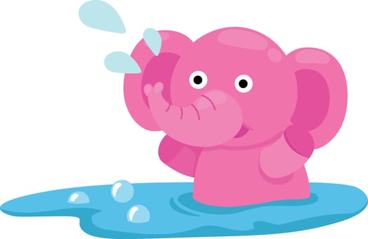 cute cartoon elephant character on white background illustration vector