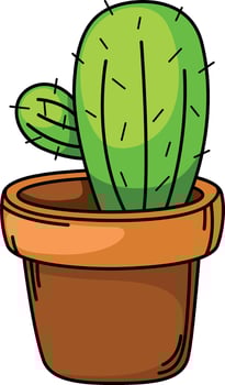 illustration of cactus outline isolated on white background vector